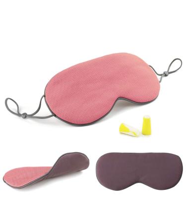 UEJUNBO Sleep Eye Mask Double-Sided Cold and Warm Eye Sleeping Mask for Women Men Kids Type S Blackout Eye Mask for Sleeping with Adjustable Ear Strap Eye Blinder for Travel/Sleeping/Shift Work 1 Count (Pack of 1) Pink