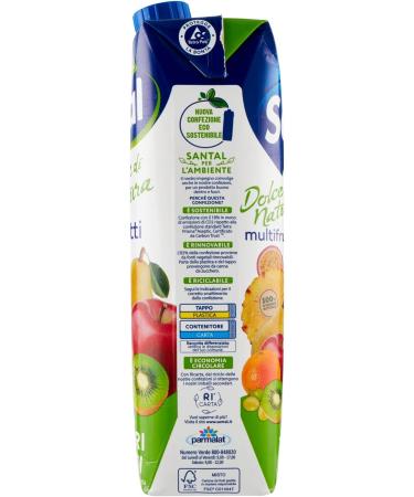  Italian Gourmet E.R. Parmalat Santal Fruit Juice Multifrutti Sweet by Nature Zero Added Sugars Multi Fruits Fruit Juice No Additive Sugar Refreshing Drink Tetrapack 1000 ml - Buy Online on GoSupps.com