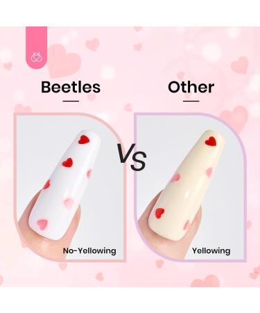 Buy Beetles Gel Polish 15ML - Clear Pink Top Coat with Heart Gift for Mom | Soak Off UV No Wipe Glitter Gel for Sparkling Nails - Buy Online on GoSupps.com