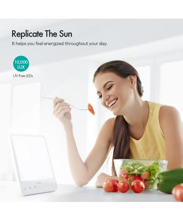 LASTAR UV-Free Light Therapy Lamp - 10000 Lux Sun Lamp with Timer & Brightness Control - Buy Online on GoSupps.com