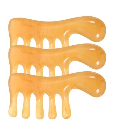 minkissy 3 Pieces Resin Massage Comb Jade Comb Guasha Scalp Comb Handheld Gua Sha Scraping Massage Tool for Head Care Relax