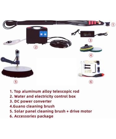 Solar Photovoltaic Panel Cleaning Rotating Brush with Telescopic Pole Professional Electric Cleaning Equipment Robot for Signboard Building Exterior Wall - Buy Online on GoSupps.com