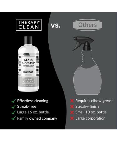 Therapy Glass Stovetop Cleaner Kit - 3 Non-Scratch Pads & Razor Scraper for All Cooktops - Effective Oven & Ceramic Cleaning Solution - Buy Online on GoSupps.com