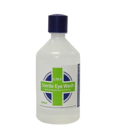 CMS 1 x 500ml bottle of medical first aid sterile saline eye and wound wash