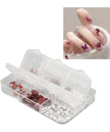 Nail Art Rhinestones Kit 3D Nail Art Charms Flower Butterfly Shape Vintage Portable Manicure Decorations with Rhinestones Artificial Pearls with Storage Organizer Box - Buy Online on GoSupps.com