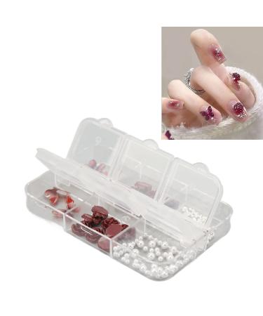 3D Cute Flower Butterfly Nail Charms Nail Glitter Charm Rhinestones Ornaments Nail Art Decorations Glitter Accessories for DIY Craft Nail Art Design Manicure Decor