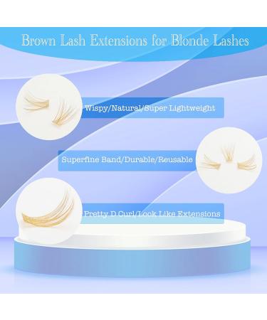 DAODER Brown DIY Eyelash Extension Cluster Lashes D Curl 96pcs - Natural Blonde Wispy Individual Lashes - Clear Band - Brown Lash Cluster 007 - Buy Online on GoSupps.com