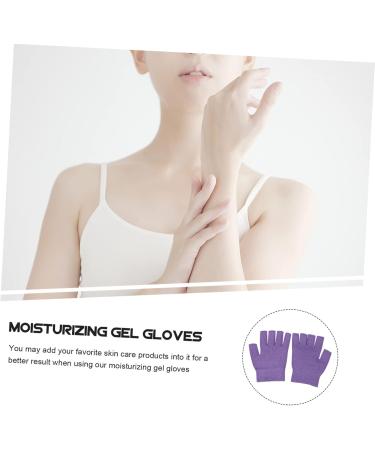 FRCOLOR 1 Pair Gel Moisturizing Gloves Night Gloves moisturizing Half Gloves Mens Mittens with Fingers Ladies Mittens Silk Mens Lotion Beauty Care Gloves Hand use Purple Dipping Miss Sock - Buy Online on GoSupps.com