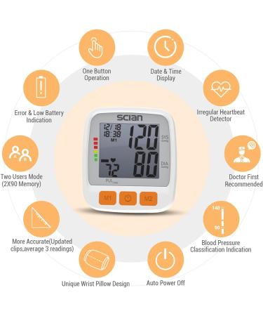 SCIAN Adjustable Wrist Blood Pressure Machine with Memory Function - Ideal for Home & Clinical Health Monitoring - Buy Online on GoSupps.com