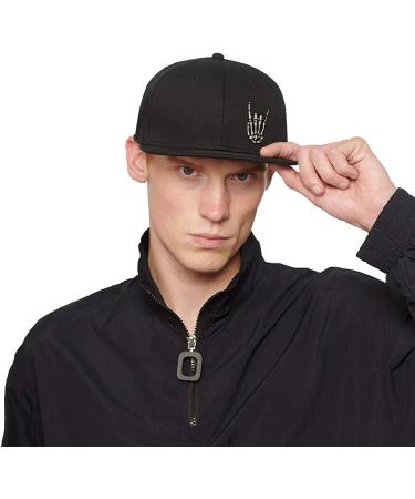 Negi Flat Bill Snapback Hat for Men - Adjustable Black Baseball Cap - Buy Online on GoSupps.com