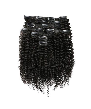 Mila 18 Clip-In Hair Extensions | 100% Brazilian Virgin Kinky Curly Real Hair - Natural Black 1B 7 Tresses 120g - Buy Online on GoSupps.com