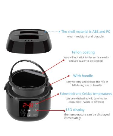 Intelligent LED Display Wax Heater Set - Hair Removal Wax Warmer with Beans & Sticks | Shop Black Wax Heater for Smooth Skin - Buy Online on GoSupps.com