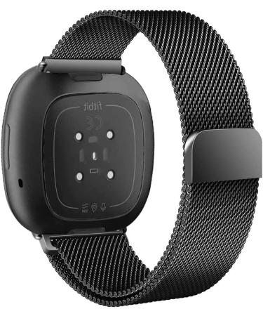 Stainless Steel Bands for Fitbit Versa 3 & Sense - Black Midsize - Buy Online on GoSupps.com