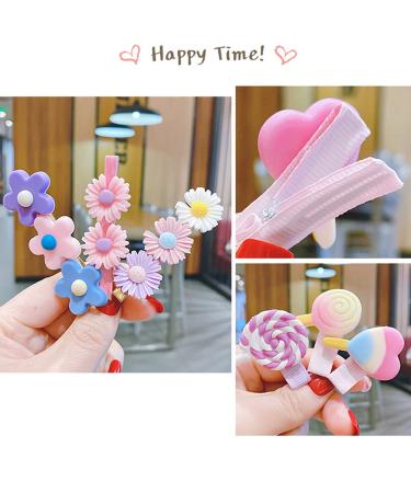 Haoh 28-Piece Colorful Hair Clips Set for Girls - Includes 800 Elastic Ties - Perfect for Long & Fine Hair - Rainbow & Flower Designs in Pink & Yellow - Buy Online on GoSupps.com