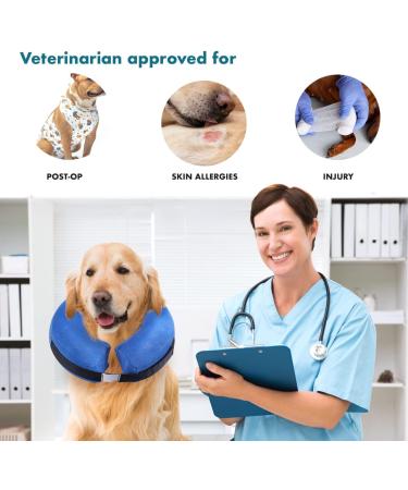 Soft Inflatable Dog Cone - Large Blue Pet Recovery Collar - Buy Online on GoSupps.com