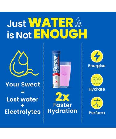 Fast&Up Reload - Strawberry - Instant Electrolytes & Hydration - 80 Effervescent Tablets (4 x 20) - Saver Multipack Strawberry 20 count (Pack of 4) - Buy Online on GoSupps.com