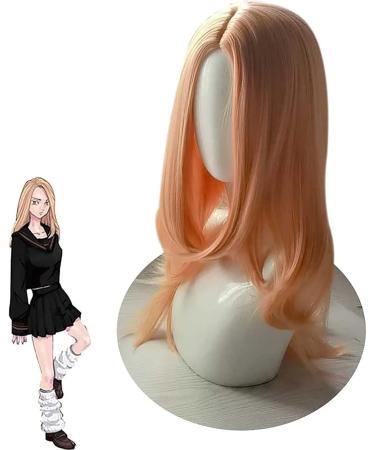 Gubndin Cosplay Wig for Tokyo Revengers Shiba Yuzuha | Orange Long Synthetic Wig with Free Cap | Perfect for Halloween & Everyday Cosplay - Buy Online on GoSupps.com