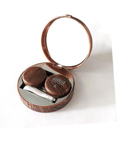 Shop Healvian Dark Eye Contact Lens Container Suitcase - Cleaning Kit & Storage Set with Twizzer & Solution | Perfect for Girls - Eco-Friendly Bamboo & Wood Design - Buy Online on GoSupps.com