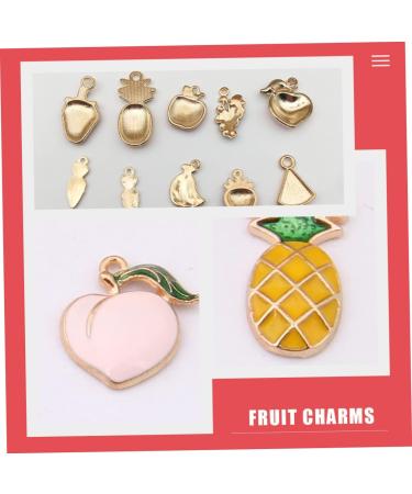 TEHAUX 150 Pcs Fruit Drop Oil Pendant Pineapple Earrings Food Charms Key Chain Accessories Cute Bracelet - Buy Online on GoSupps.com