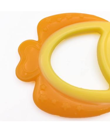 Golden Fish Baby Teething Toy - Food Grade Silicone Teether Ring for Babies 0-12 Months | Soft-Textured Infant Toy for Teething Relief & Brain Development - Buy Online on GoSupps.com