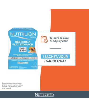 Alinea Flat Stomach/Probiotics + Malt extract + oatmeal + Papaya / 12 sachets - Buy Online on GoSupps.com