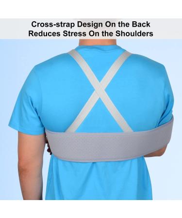 Supegear Adjustable Arm Loop Shoulder Brace - Comfortable Support for Rotator Cuff Broken Wrist & Elbow - Unisex Gray - Buy Online on GoSupps.com