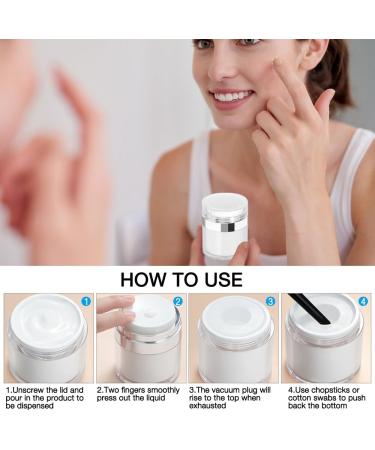 EBKCQ Airless Pump Cream Dispenser 3 Jars with Airless Pump 30ml/30g Refillable Airless Lotion Jar Pump Dispenser Cosmetic Container for Cream Serum Travel - Buy Online on GoSupps.com