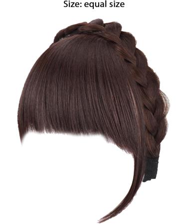 Headband with Bangs Fluffy Front Fake Bangs Synthetic Braided Headband Wig with Bangs Non slip Headband Hair Extensions Dark Brown Hair Supplies - Buy Online on GoSupps.com