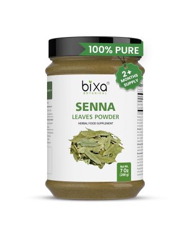 bixa BOTANICAL Senna Leaves Powder (Cassia angustifolia), Ayurvedic Herbal Supplement to Support Digestive Function, Gluten Free, Non-GMO, Steam Treated, Vegan, 100% Pure | 200g / 7oz 7.05 Ounce (Pack of 1)
