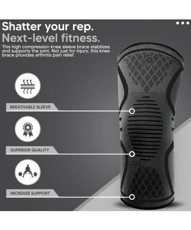 Dr. Bone's Compression Sleeve Knee Support Brace Designed To Alleviate Pain Caused By Joint Pain Arthritis Ligament Injury Meniscus Tear Acl Mcl Tendonitis Pain Relief (Pack 2 Large) L 2 - Buy Online on GoSupps.com