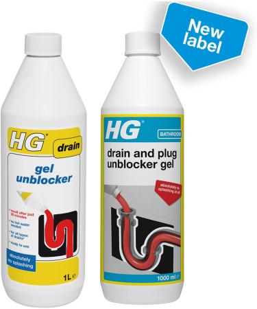 HG Drain & Plug Unblocker Gel Effective Drain Unblocker Drain Cleaner & Sink Unblocker Drain Clog Remover & Toilet Unblocker Heavy Duty Sink & Plug Hole Treatment - 1 Litre - Buy Online on GoSupps.com