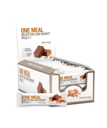NUPO One Meal Bar Toffee Crunch I Tasty meal replacement bars for a balanced diet plan I Helps you lose weight I High in protein I 24 vitamins and minerals I 24 x 60g