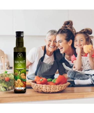 Walnut Oil 250ml - Natural Cold Pressed - USA Glass Bottle for Healthy Cooking Salad Dressings Sauces & More - Buy Online on GoSupps.com