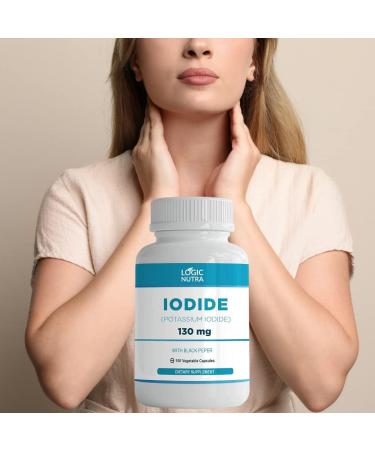 Logic Nutra Iodine (Potassium Iodide) 130mcg - 100 Vegetable Capsules for Thyroid Support & Cellular Metabolism - Buy Online on GoSupps.com