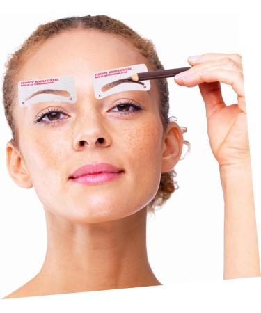 Angoily 72pcs Eyebrow Stickers Girls Suit Eyebrow Drawing Disposable Eyebrow Template Miss Make up Shaper - Buy Online on GoSupps.com