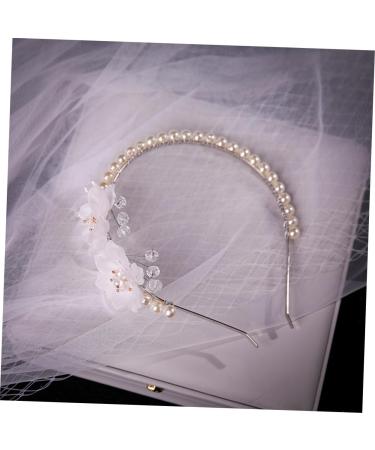 MUSISALY Pearl Headband Pearl Trim Headband for Wedding Crystal Tiara Wedding Decor Pearl Tiara Bridal Elegant Pearls Headband Hair Decor Zinc Alloy Ornaments Fine White - Buy Online on GoSupps.com