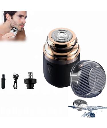 Cohbskj Portable Multifunctional Capsule Shaver Capsule Razor 2 In 1 Capsule Mini Shaver For Men Type-C Charging Beard Razor Washable Men's Electric Shaver (Black)