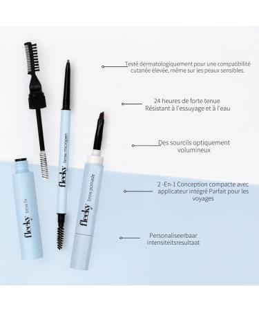 fleeky Brow Fix Pomade & Micropen 3-in-1 Eyebrow Kit Perfect Shape Fill & Define for Natural Wipe-Proof Results (Light Brown) - Buy Online on GoSupps.com