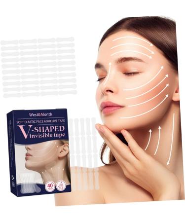 Baluue 80pcs V-type Lift Face Pasters Brow Lift Tape Temporary Bands Face Tape Synthetic Rubber 4.00X0.90X0.10CM Transparent - Buy Online on GoSupps.com