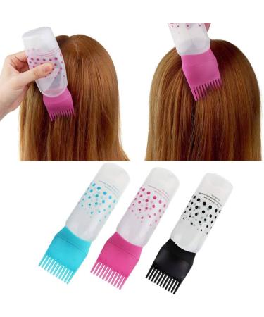3 Pcs Hot Hair Color Applicator Bottles - Root Comb & Dye Brush Dispensing Set - Buy Online on GoSupps.com