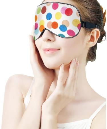 Colorful Dot Sleep Mask for Women | Adjustable Eye Shades Cover with Elastic Strap - Perfect for Travel & Relaxation - Buy Online on GoSupps.com