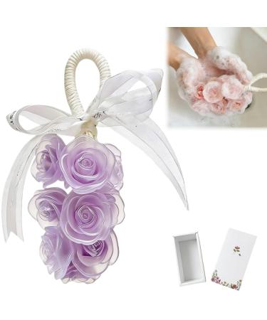Handmade Crystal Rose Scented Soap Bouquet Rose Soap on a Rope for Washing Hands and Fresh Air Exquisite Home Decor and Gifts Choice for Bathroom and Holiday Purple 5 ml (Lot de 1)