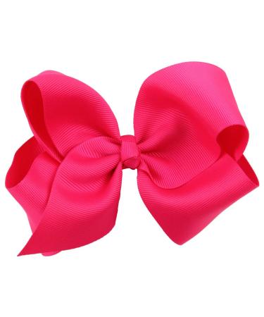 Kewl Fashion Baby Girl's 5'' Pure Color Bow-knot Hair clip for Photography Travel Daily Life (Fuchsia)