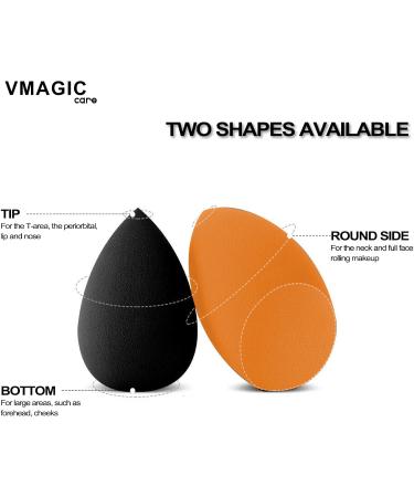 Premium Makeup Sponges Beauty Foundation blender Sponge for Applicator Foundation and Highlight Perfect for Liquid Cream and Powder Soft and Flexible(3 Orange + 3 Black) - Buy Online on GoSupps.com