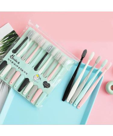 Ymiko Ultra Soft Toothbrush Set for Adults - 10pcs with Covers Safe Plastic Smooth Handle | Ideal for Dental Care - Buy Online on GoSupps.com