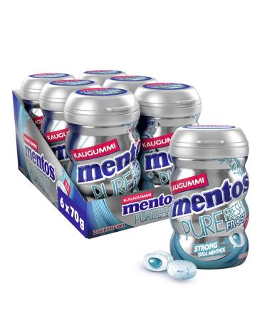 Mentos chewing gum pure fresh frost 6 boxes of sugar-free chewing gum dragees with menthol-eucalyptus taste & liquid filling multipack (6 x 70g) MINT 35 pieces (6 Pack) - Buy Online on GoSupps.com