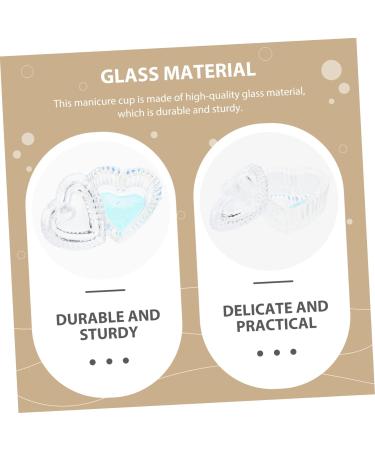 POPETPOP 2pcs Nail Art Crystal Cup Glass Nail Liquid Cup Nail Crystal Bowl Manicure Heart Shape Cup Nail Art Use Cups Nail Accessories Nail Tech Accessories Clear Cups Acrylic Powder medium Assorted Color - Buy Online on GoSupps.com
