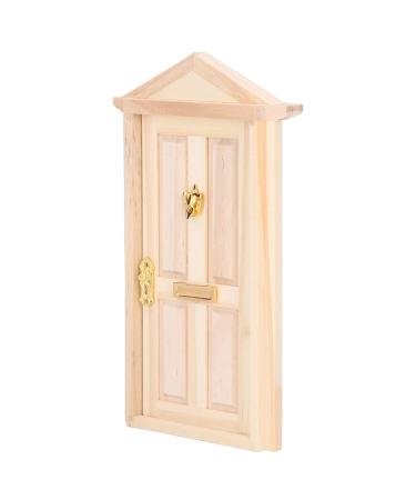 YYQTGG Miniature Door Birch Material Fine Craftsmanship Miniature Wooden Door Top 4 Grids for 1:12 Dollhouse Decoration