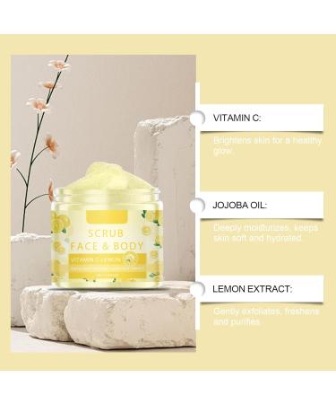 Exfoliant pour le corps la vitamine C au citron la vitamine C exfoliant pour le visage avec huile de jojoba et vitamine E limine les cellules mortes de la peau pour le visage exfoliant pour 1 pi ce. - Buy Online on GoSupps.com