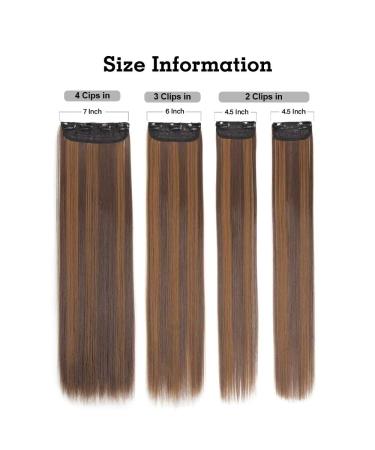 YDDM Clip-In Hair Extensions - 24 Inch Synthetic Smooth Realistic Look - 4Pcs 8H27# - Affordable & Easy to Use - Buy Online on GoSupps.com